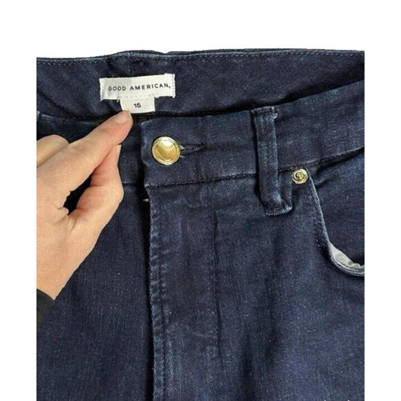 Good American Good Legs Womens 15 High Rise Dark Wash Skinny Jeans Blue224 Denim - Picture 3 of 5